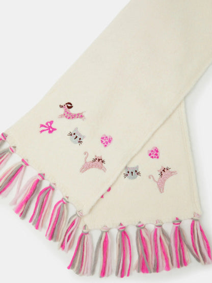 Angels By Accessorize Cream Pet Club Tassel Scarf - image 2