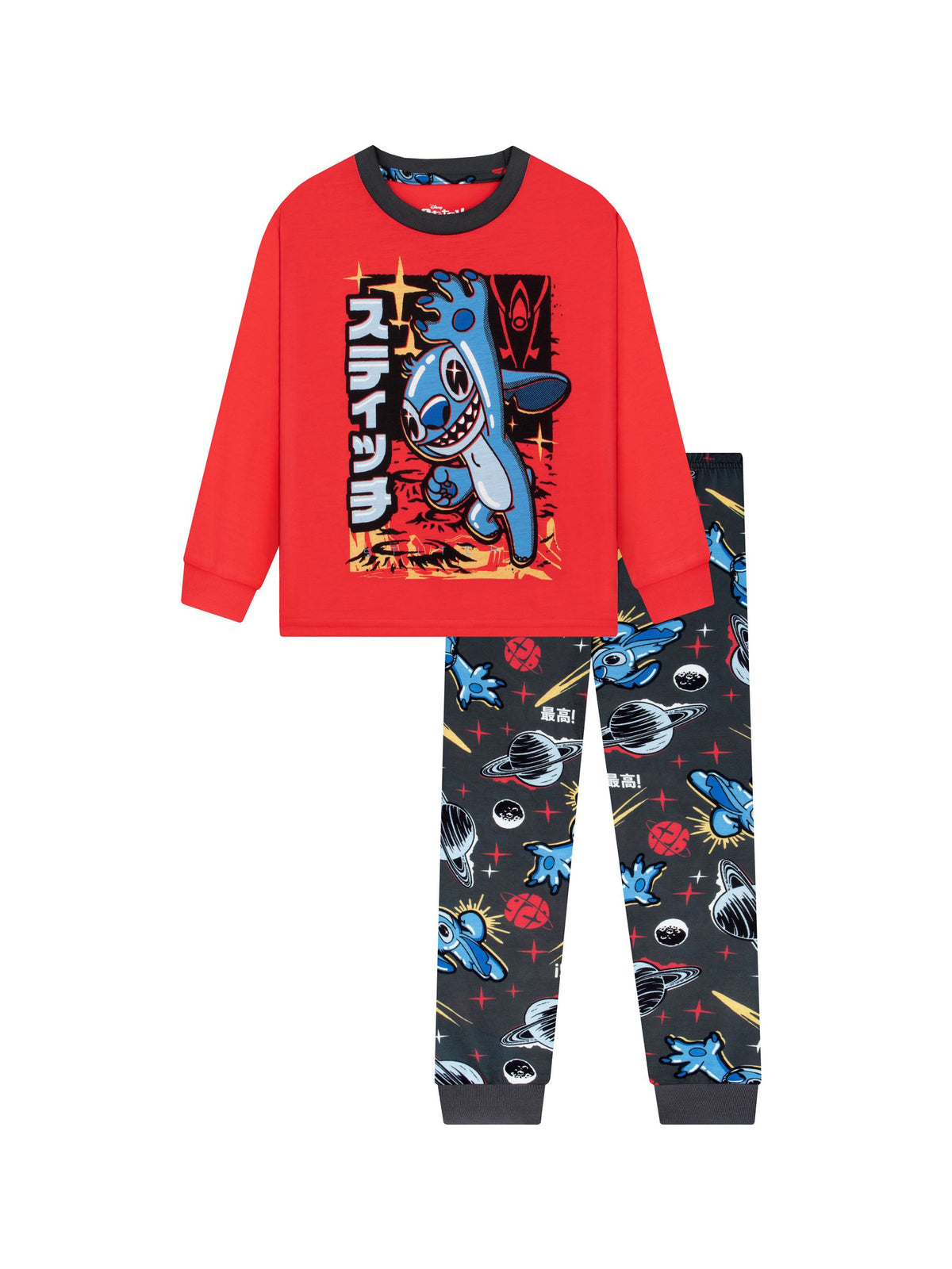 Character Red Disney Stitch In Space Long Sleeve Pyjamas - image 1