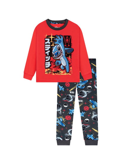 Character Red Disney Stitch In Space Long Sleeve Pyjamas - image 1