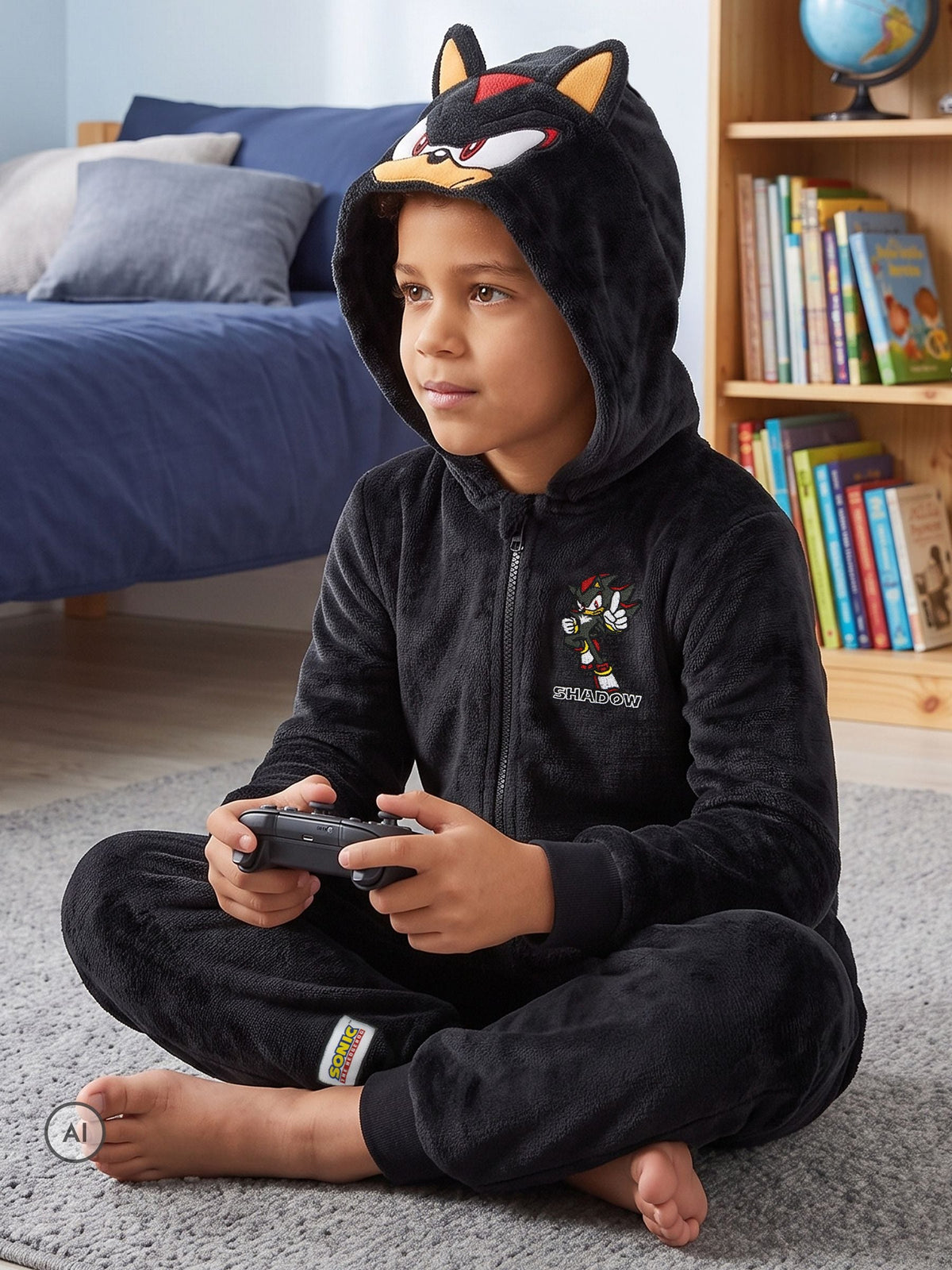 Dsiney Kidz - Character Black Sonic The Hedgehog Shadow Fleece Onesie image 1