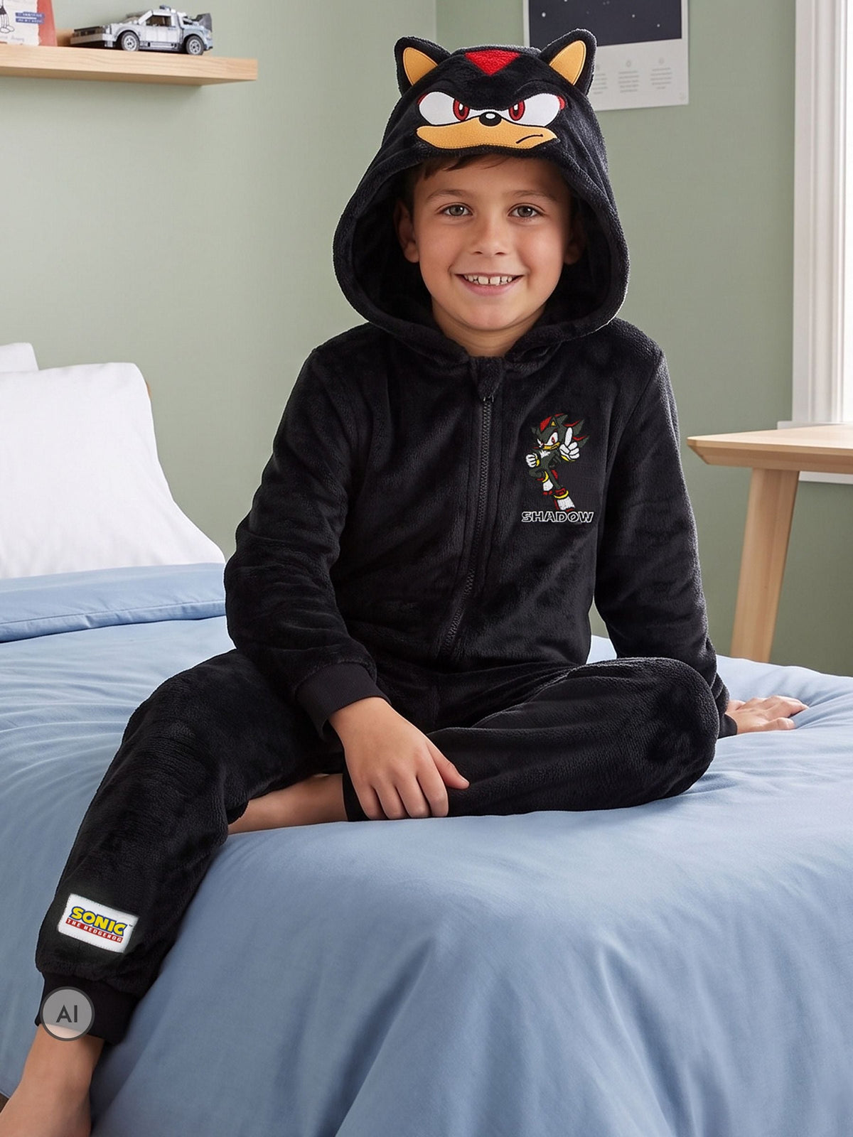 Dsiney Kidz - Character Black Sonic The Hedgehog Shadow Fleece Onesie image 2