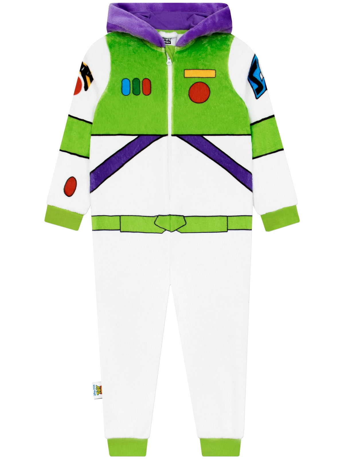 Character White Disney Toy Story Buzz Lightyear Outfit Fleece Onesie - image 1