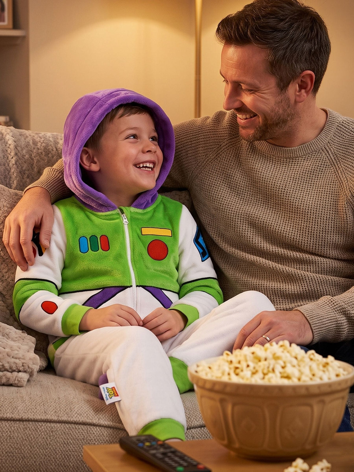 Character White Disney Toy Story Buzz Lightyear Outfit Fleece Onesie - image 3
