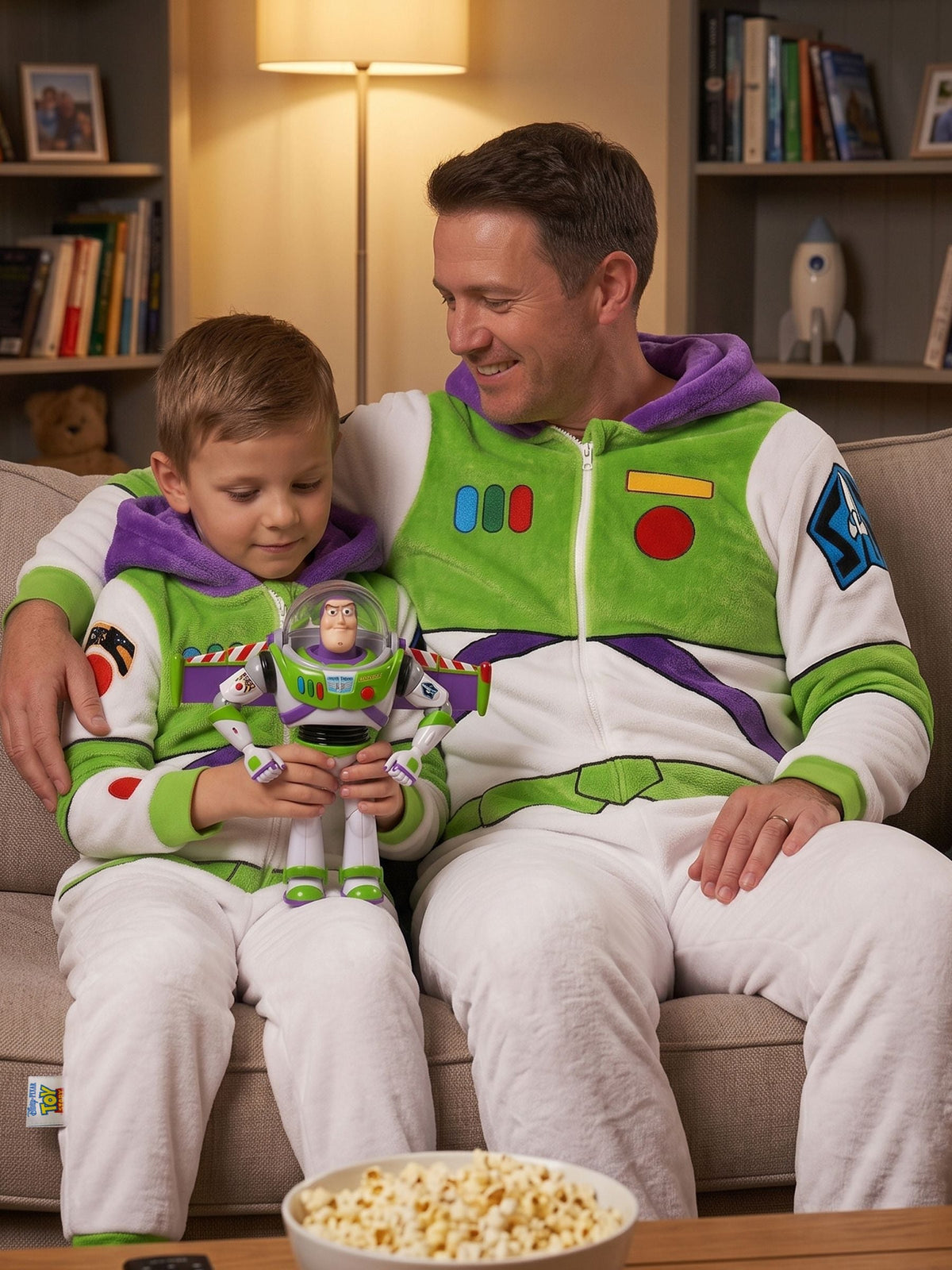 Character White Disney Toy Story Buzz Lightyear Outfit Fleece Onesie - image 4