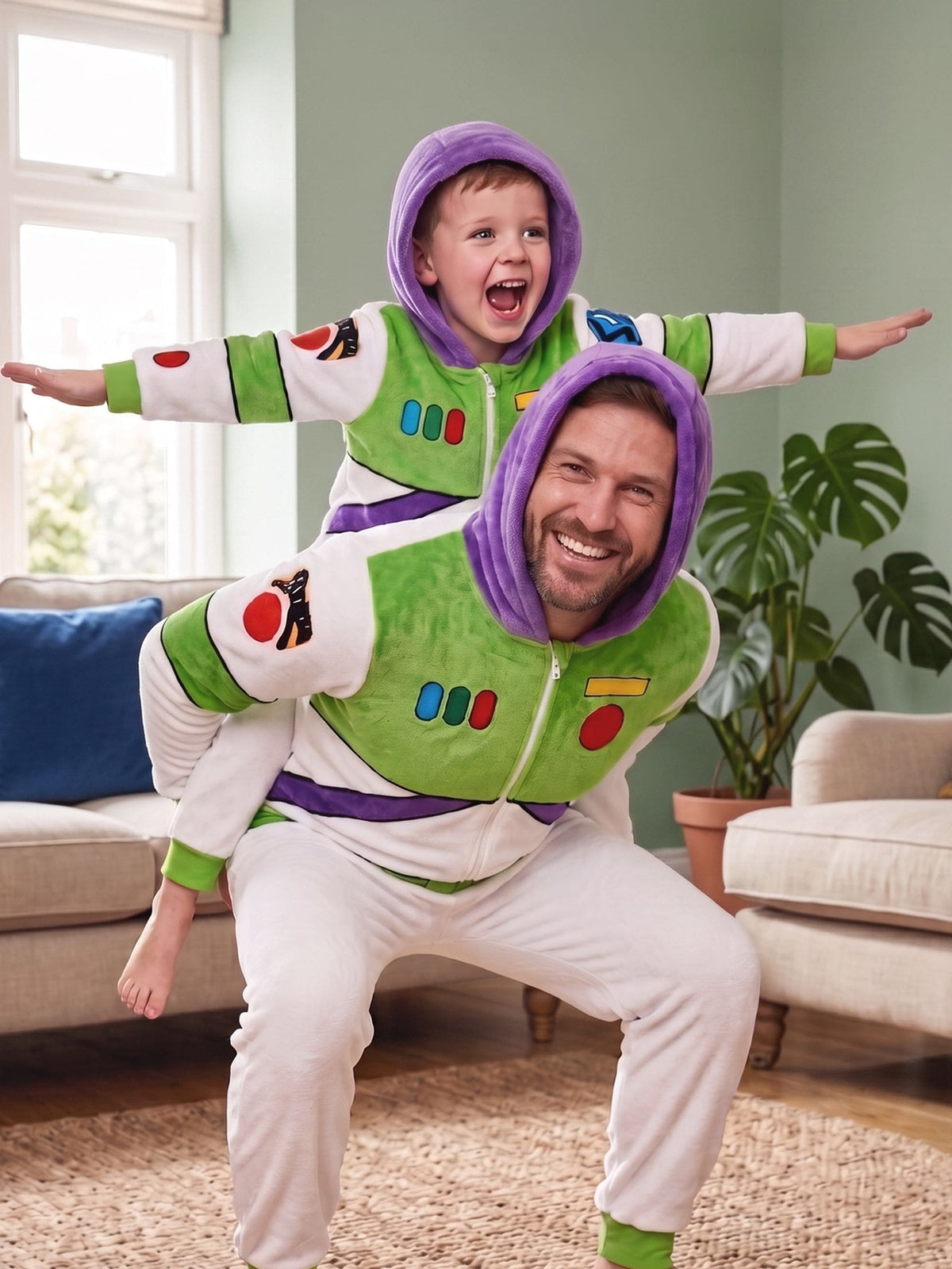Character White Disney Toy Story Buzz Lightyear Outfit Fleece Onesie - image 5