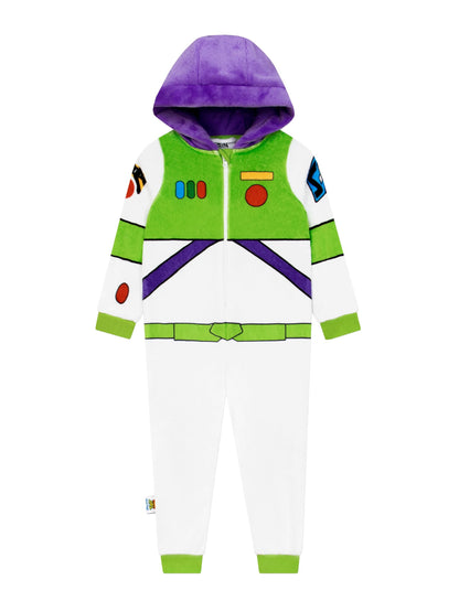 Character White Disney Toy Story Buzz Lightyear Outfit Fleece Onesie - image 7