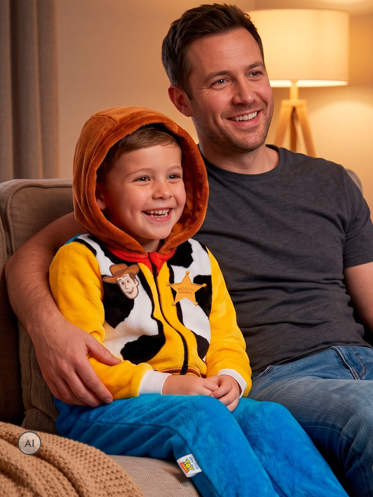 Character Yellow Disney Toy Story Woody Fleece Onesie - image 3
