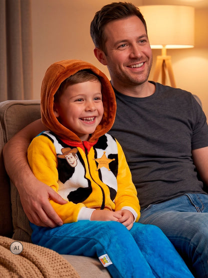 Character Yellow Disney Toy Story Woody Fleece Onesie - image 3