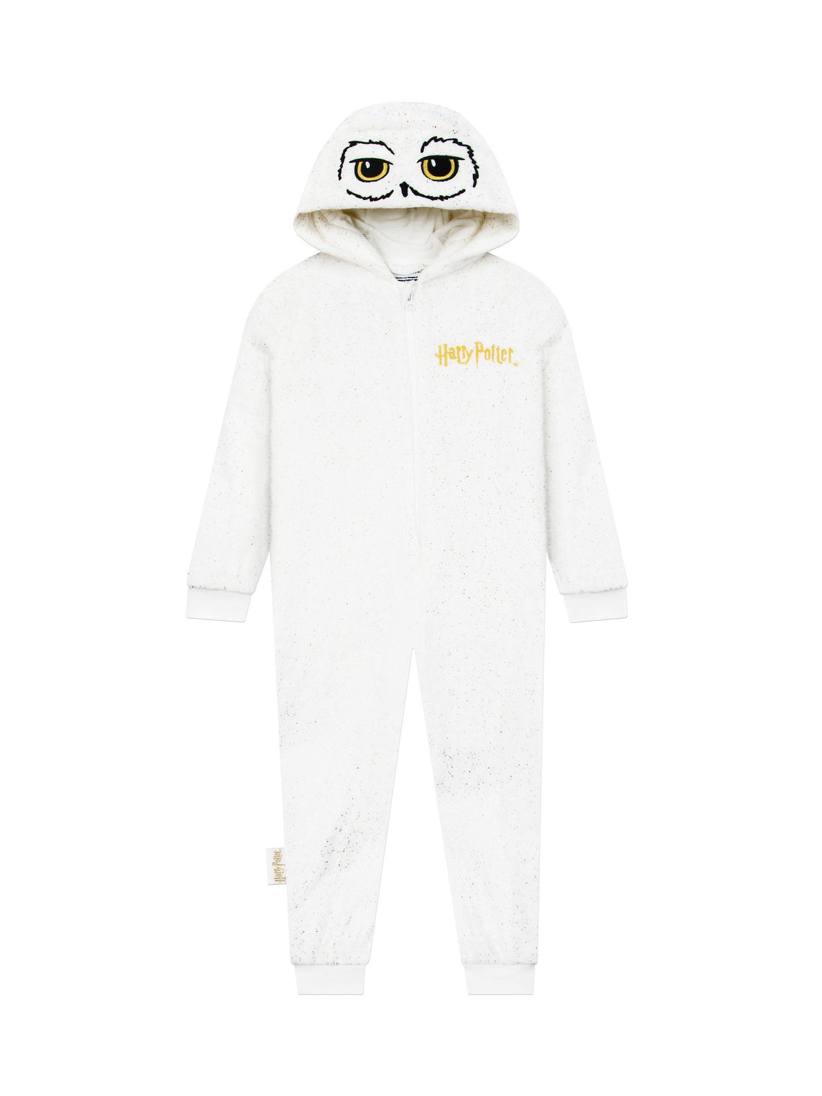 Character White Harry Potter Novelty Hedwig Fleece Onesie With Metallic Sparkle - image 1