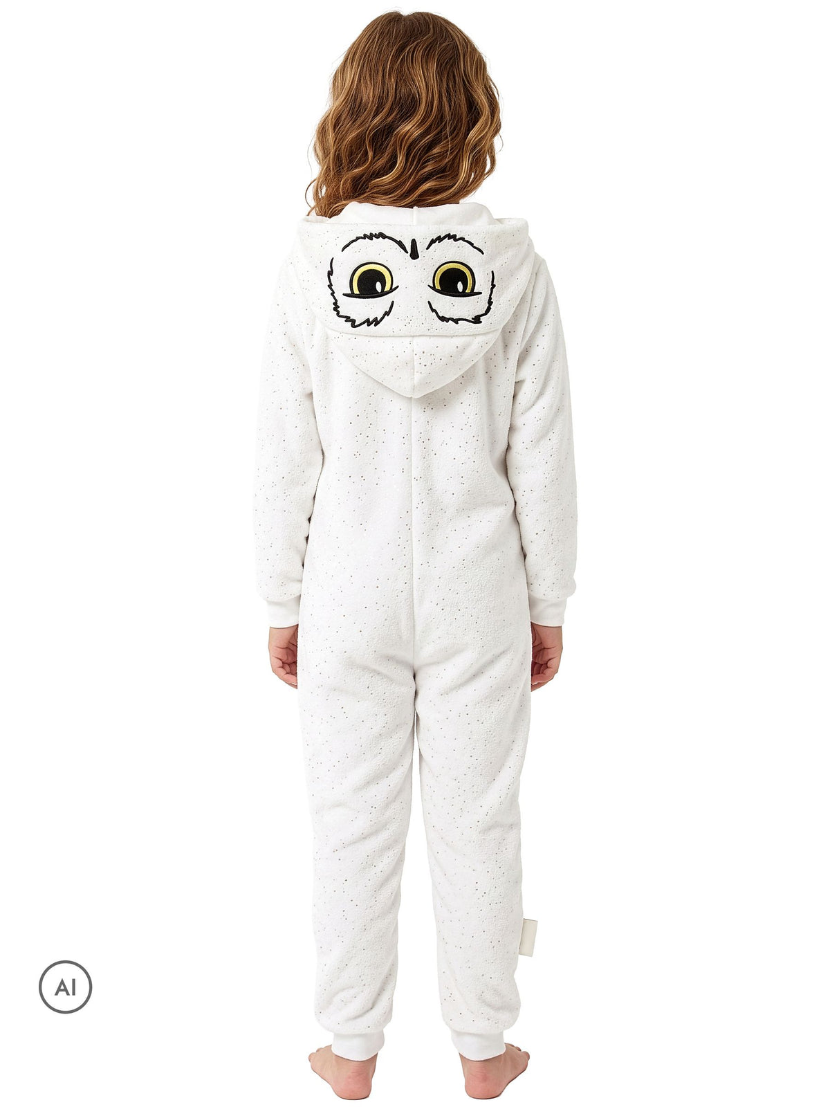 Character White Harry Potter Novelty Hedwig Fleece Onesie With Metallic Sparkle - image 3