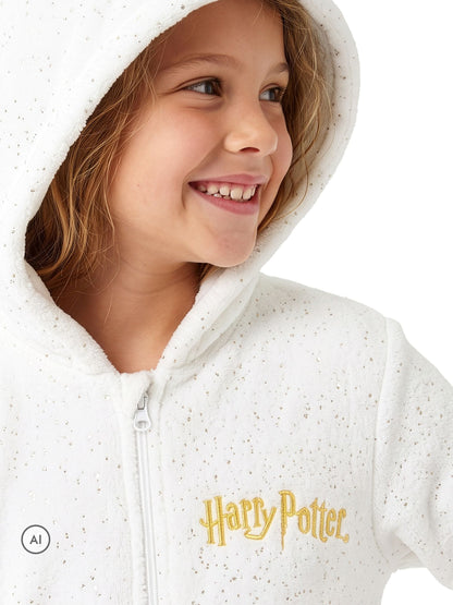 Character White Harry Potter Novelty Hedwig Fleece Onesie With Metallic Sparkle - image 5