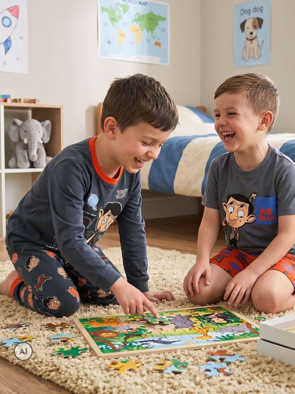Character Blue Mr Bean And Teddy Long Sleeve Pyjamas - image 3