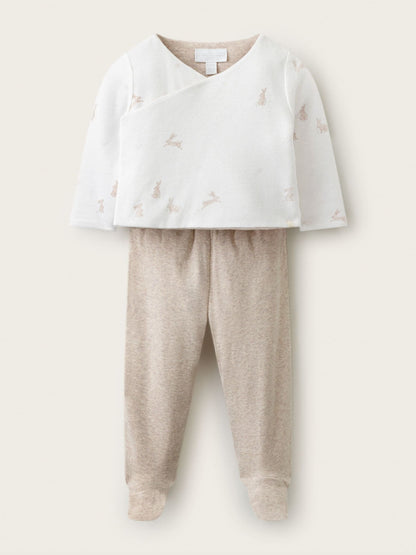 Dsiney Kidz - The White Company Grey Playful Bunnies Jacket & Leggings Set image 1