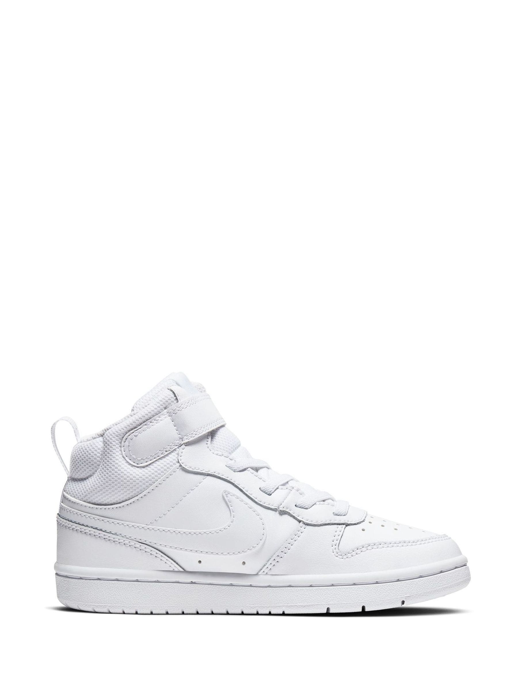 Nike White Junior Court Borough Mid Trainers image 3