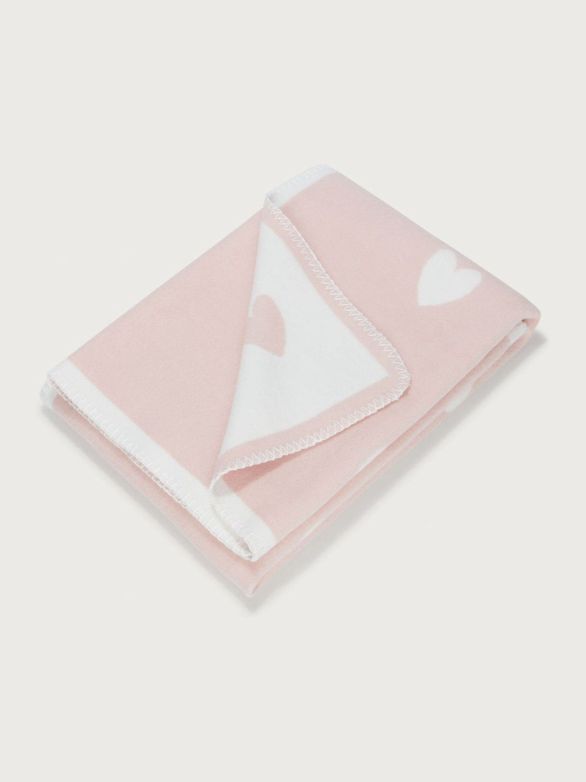 The White Company Pink Brushed Heart Blanket - image 1