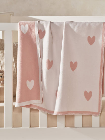 The White Company Pink Brushed Heart Blanket - image 3