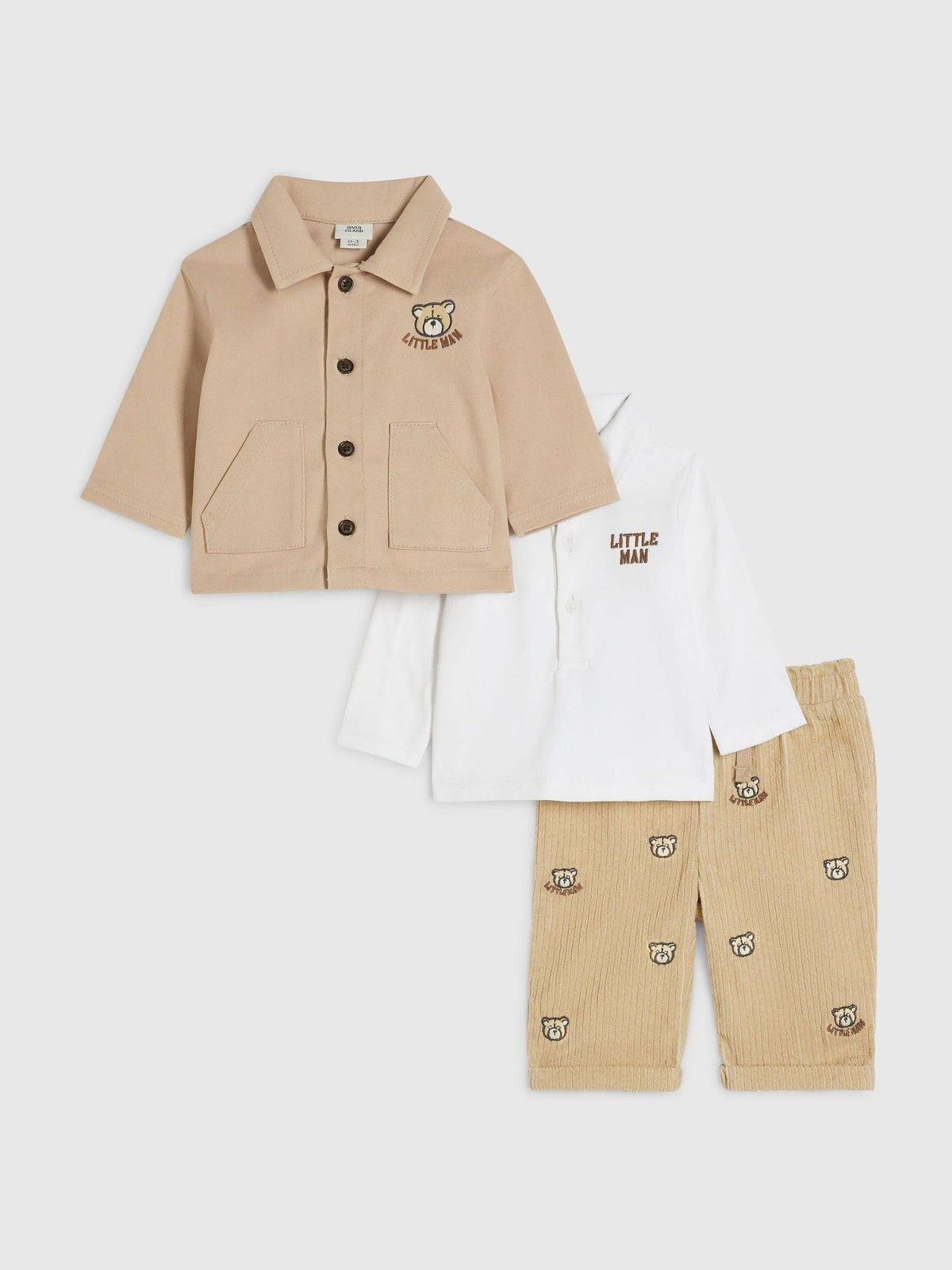 River Island Cream Bear Shacket 3 Piece Set - image 1