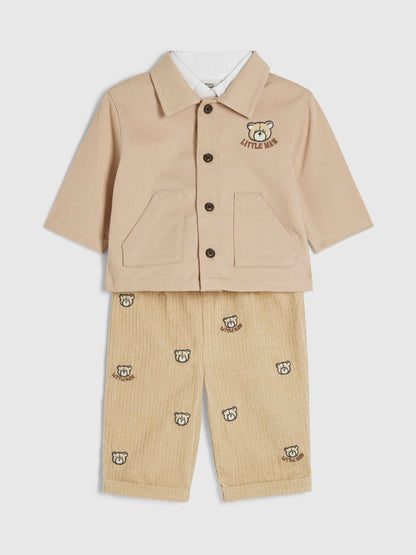River Island Cream Bear Shacket 3 Piece Set - image 3