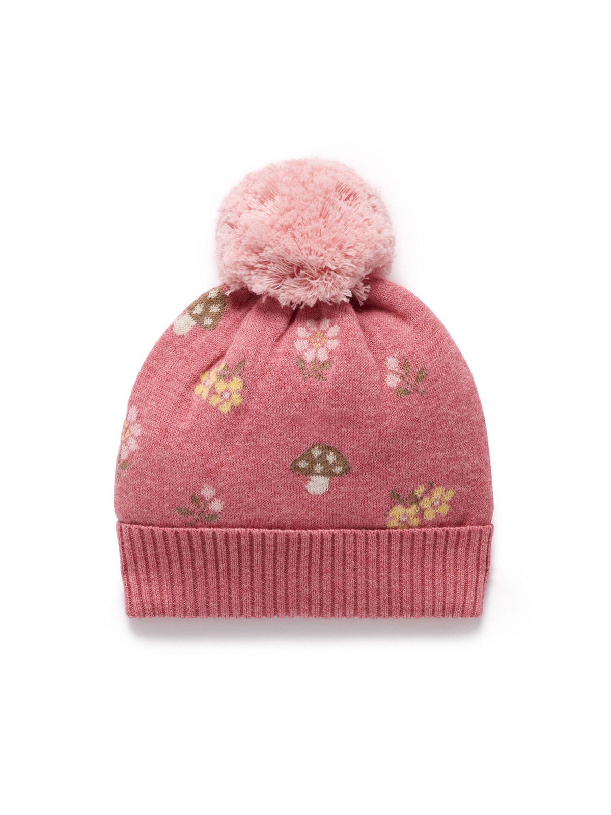 Purebaby Pink Magical Forest Toadstool Knit Beanie - image 2