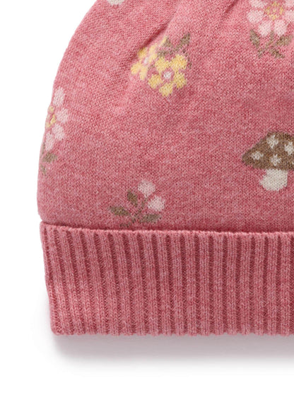 Purebaby Pink Magical Forest Toadstool Knit Beanie - image 3