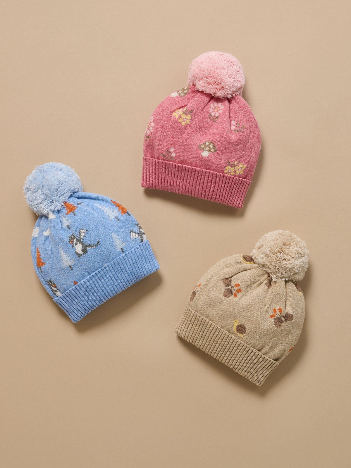 Purebaby Pink Magical Forest Toadstool Knit Beanie - image 5