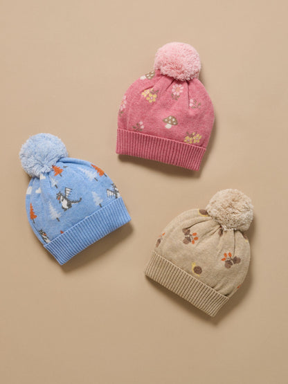 Purebaby Pink Magical Forest Toadstool Knit Beanie - image 5