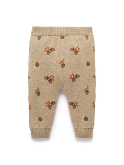 Purebaby Brown Magical Forest Acorn Knit Leggings - image 3