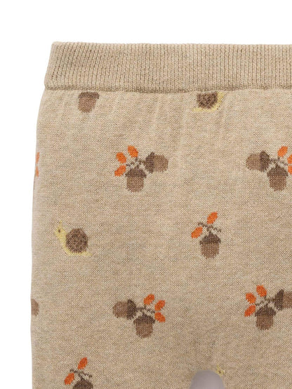 Purebaby Brown Magical Forest Acorn Knit Leggings - image 4