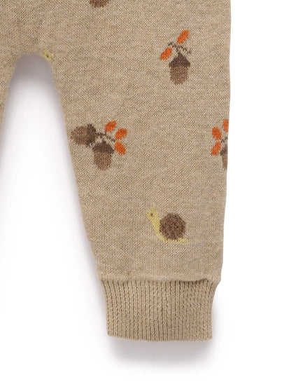 Purebaby Brown Magical Forest Acorn Knit Leggings - image 5