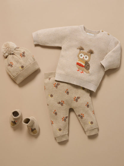Purebaby Brown Magical Forest Acorn Knit Leggings - image 7