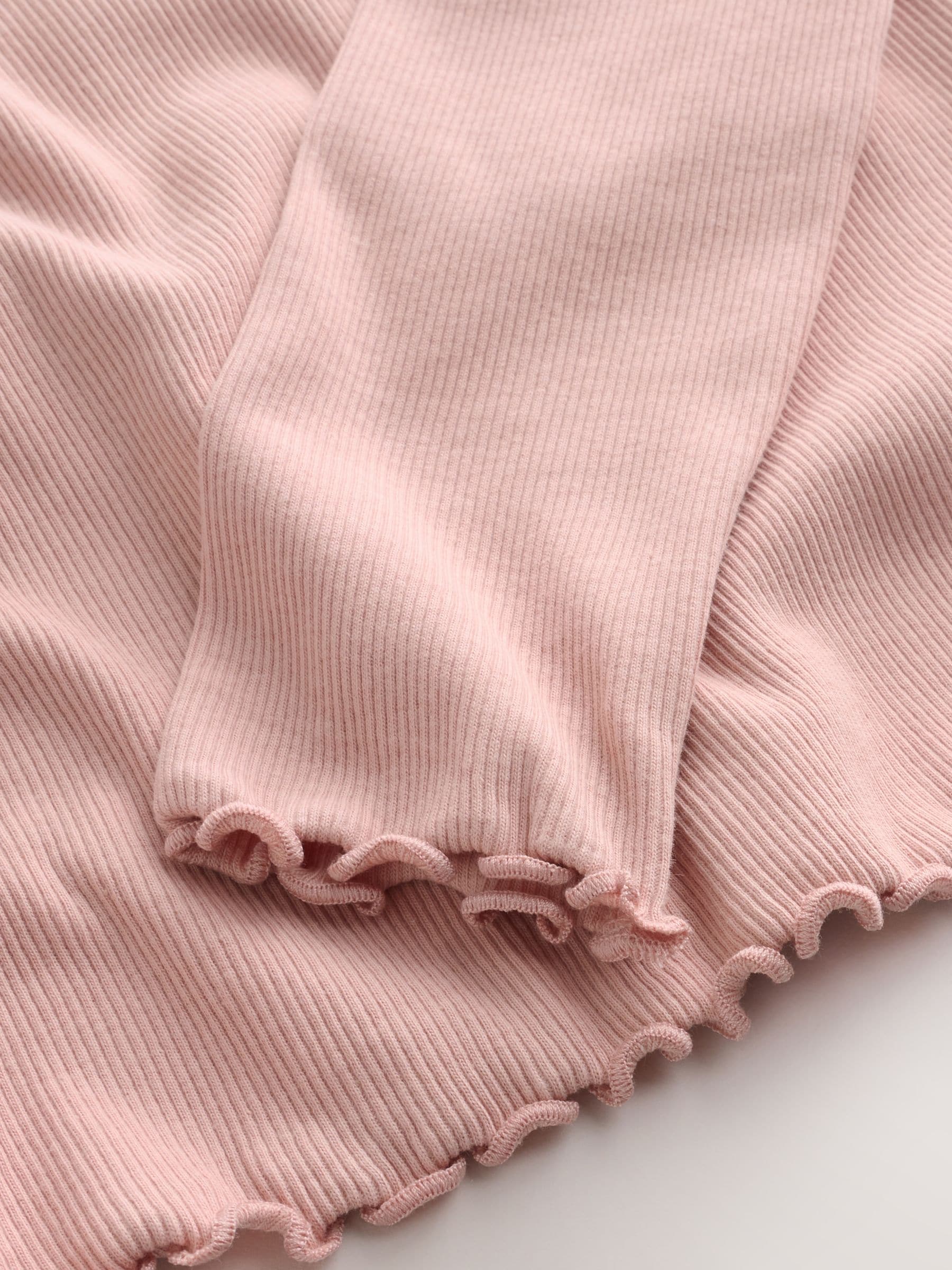 Pale Pink Cotton Rich Long Sleeve Rib T-Shirt (3mths-7yrs) image 4
