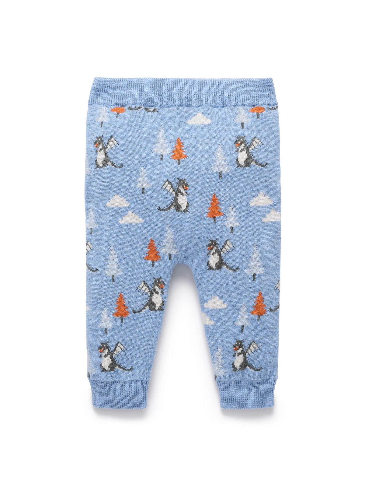 Purebaby Blue Magical Forest Dragon Knit Leggings - image 3