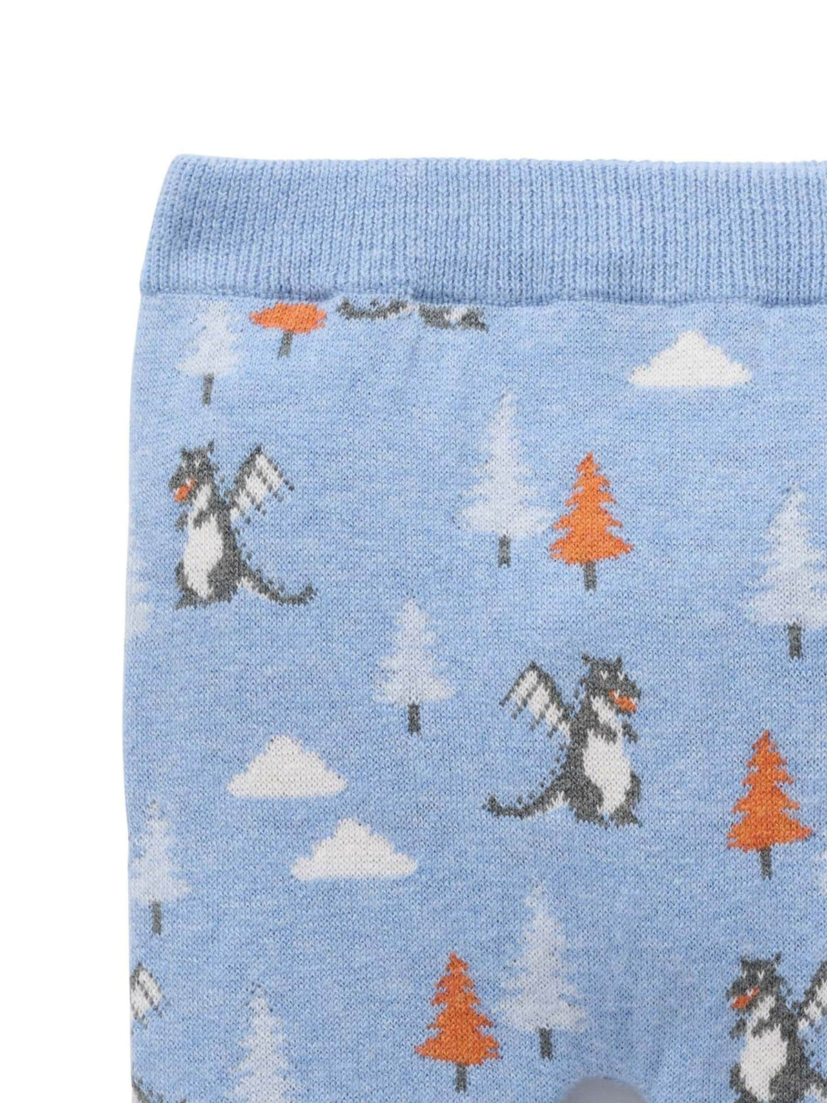 Purebaby Blue Magical Forest Dragon Knit Leggings - image 4