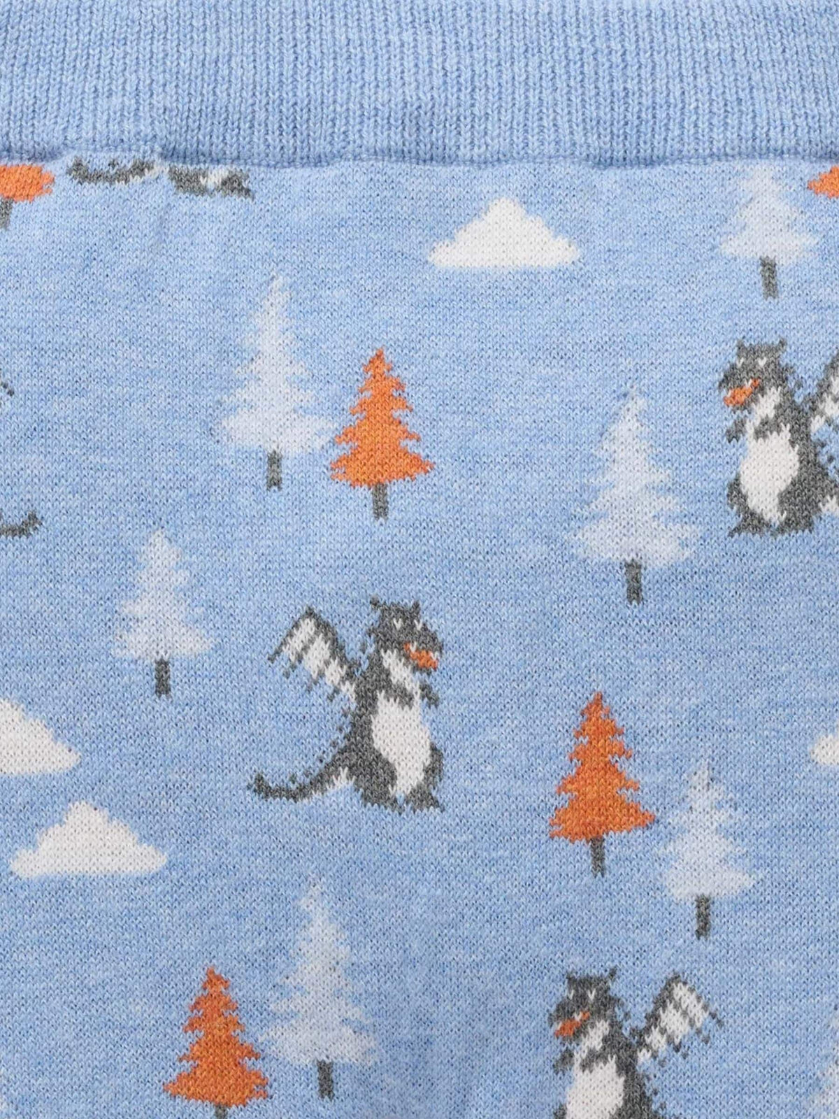Purebaby Blue Magical Forest Dragon Knit Leggings - image 6