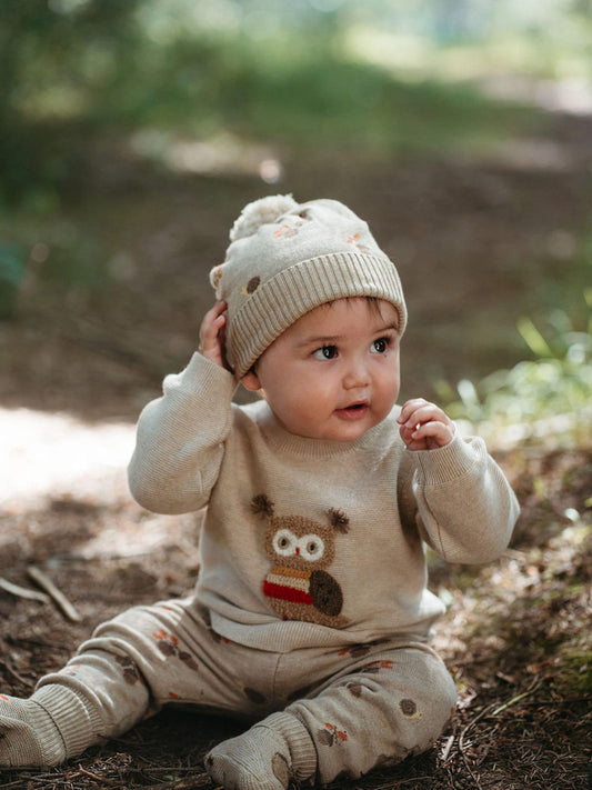 Purebaby Cream Magical Forest Owl Jumper - image 1
