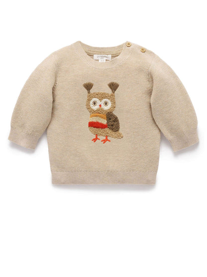 Purebaby Cream Magical Forest Owl Jumper - image 3