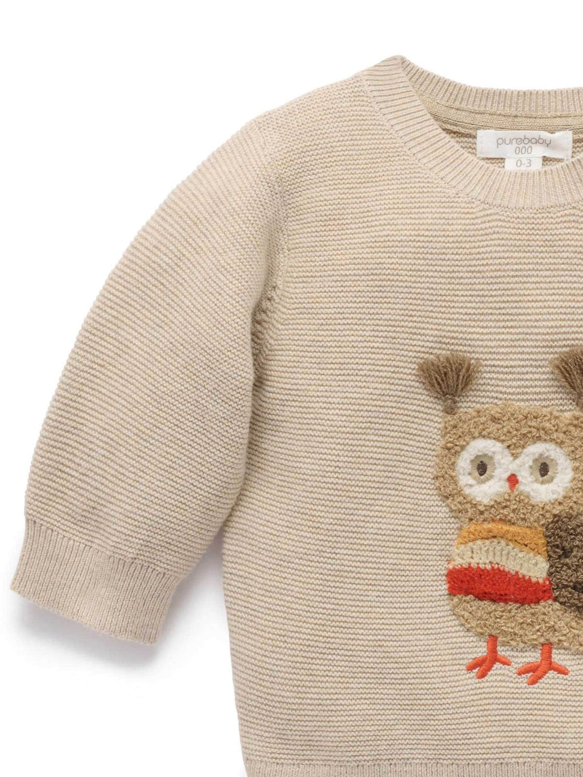 Purebaby Cream Magical Forest Owl Jumper - image 4