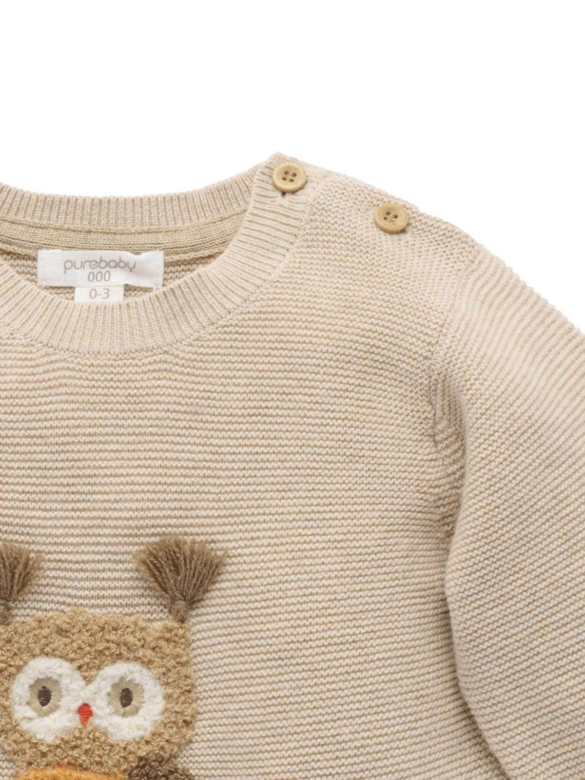Purebaby Cream Magical Forest Owl Jumper - image 6