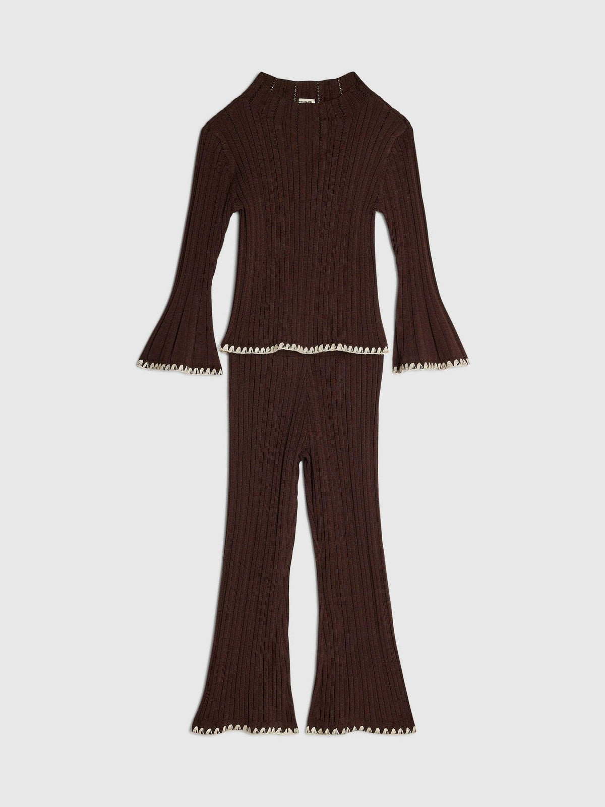 River Island Brown Whipstitch Top & Joggers Set - image 3