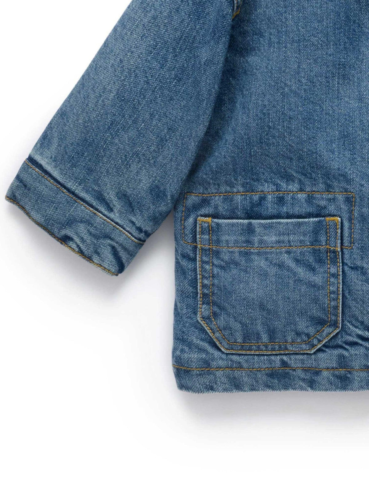 Purebaby Blue Denim Worker Jacket with Corduroy Collar - image 10