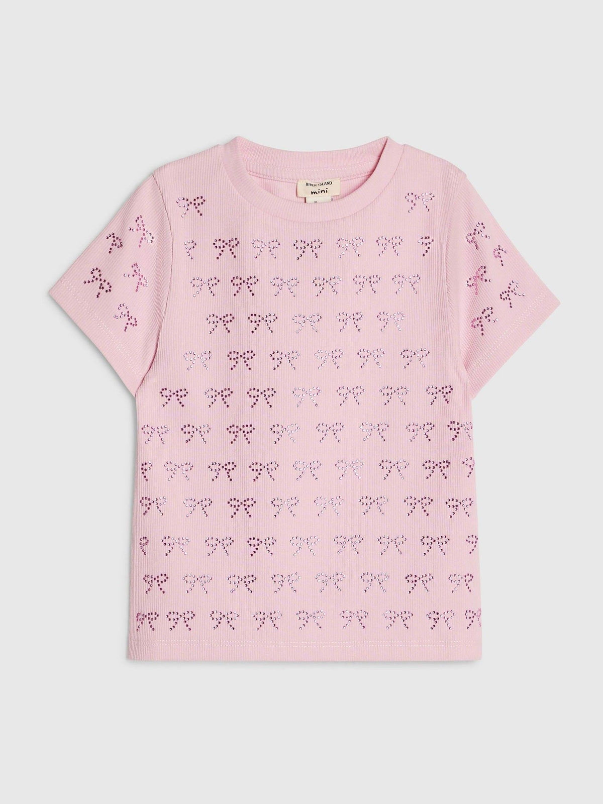 River Island Pink Regular Fit Bow T-Shirt - image 1