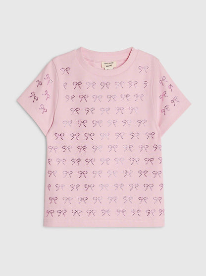 River Island Pink Regular Fit Bow T-Shirt - image 1