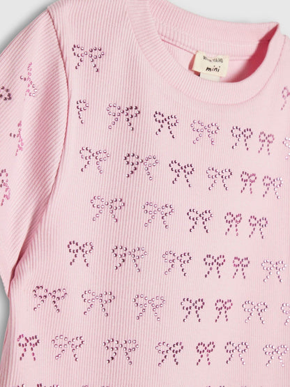 River Island Pink Regular Fit Bow T-Shirt - image 3