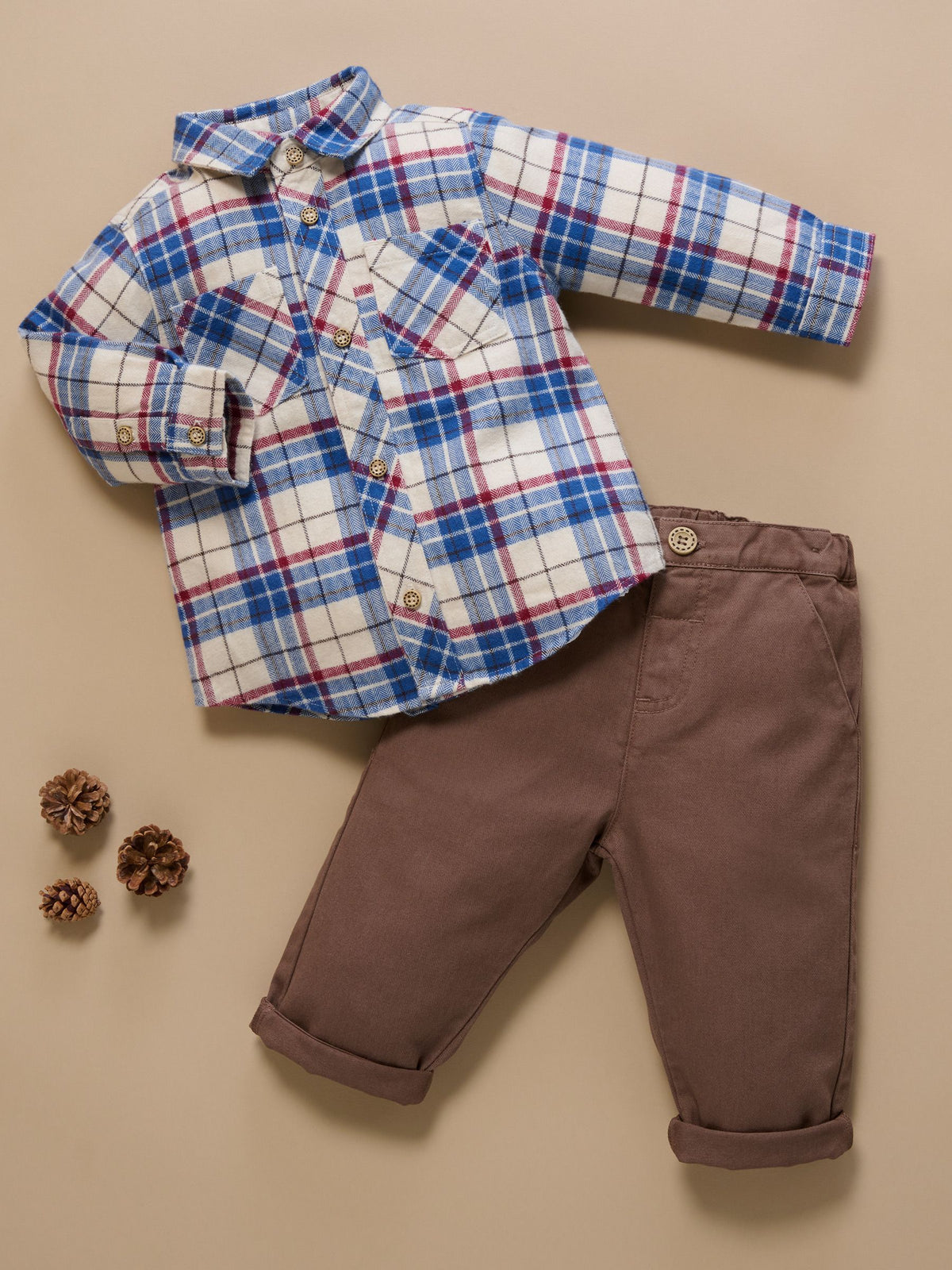 Purebaby Brown Woodland Check Shirt - image 7