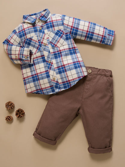 Purebaby Brown Woodland Check Shirt - image 7