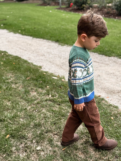 Purebaby Green Dragon Fairisle Knit Jumper - image 3