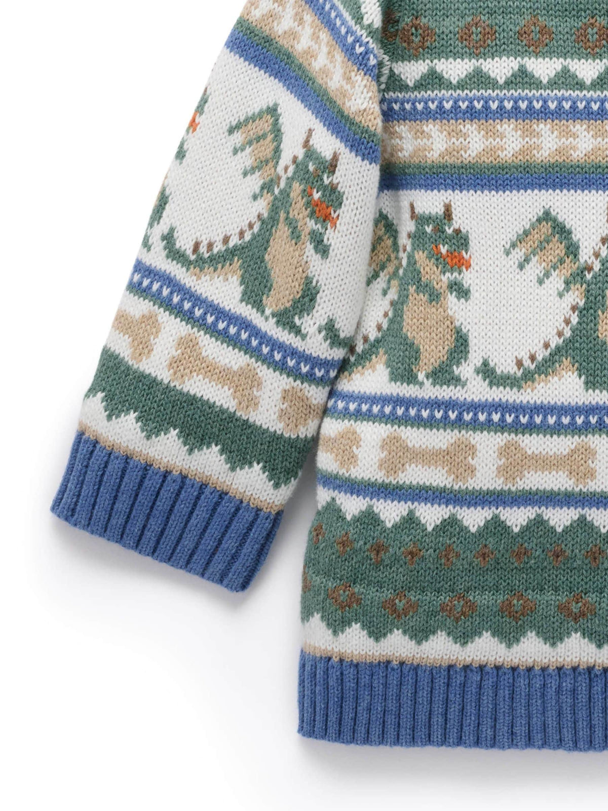 Purebaby Green Dragon Fairisle Knit Jumper - image 5