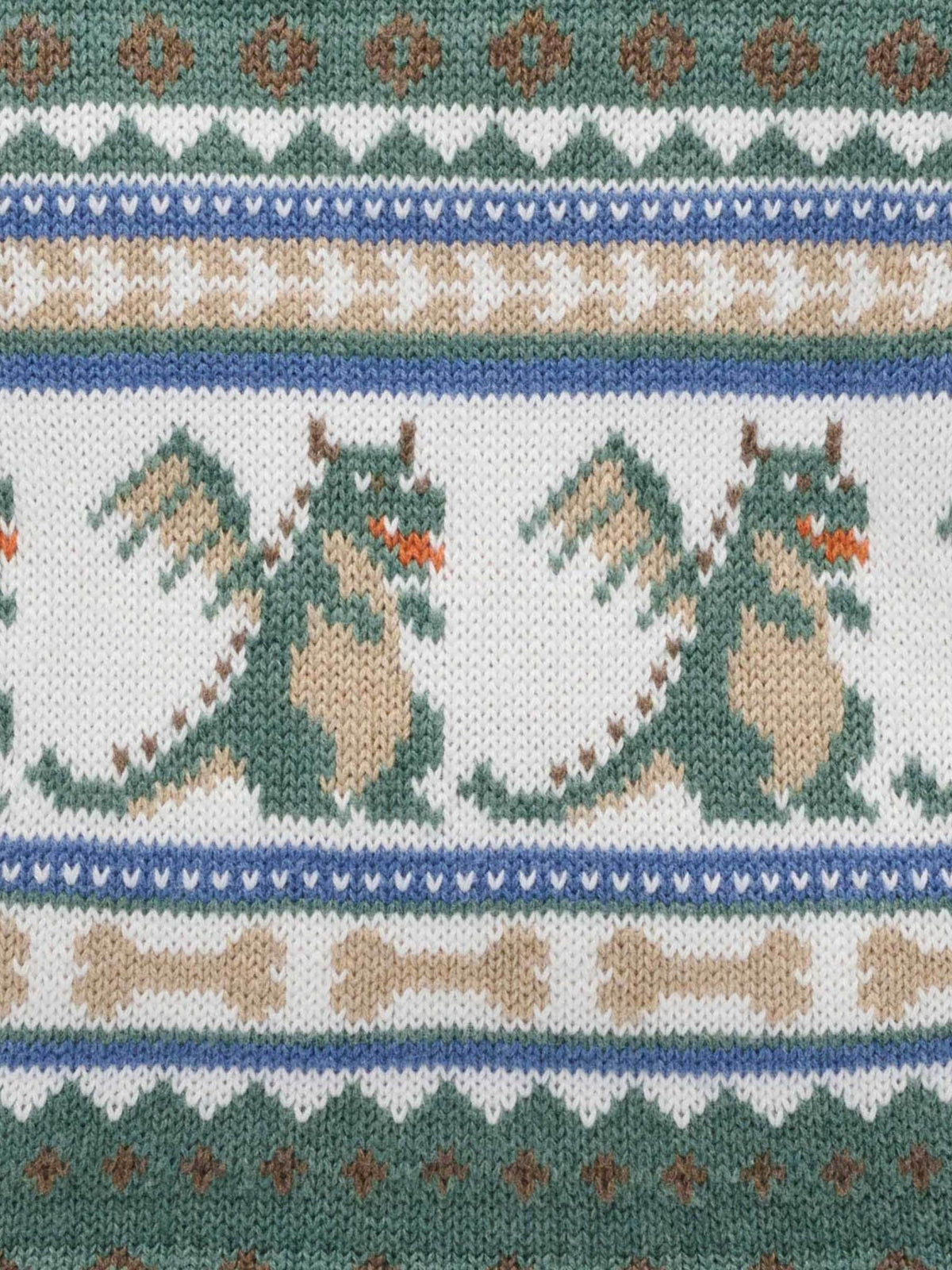 Purebaby Green Dragon Fairisle Knit Jumper - image 7
