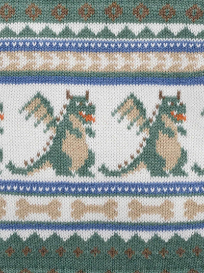Purebaby Green Dragon Fairisle Knit Jumper - image 7