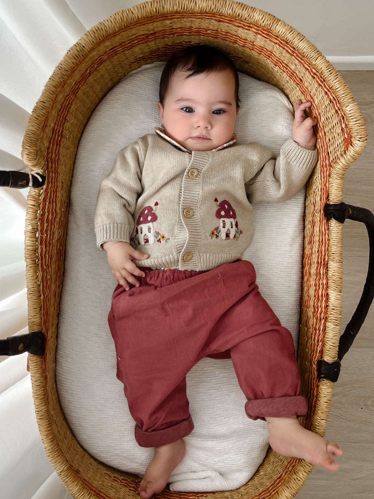 Purebaby Natural Toadstool Chunky Knit Button Up Cardigan - image 1